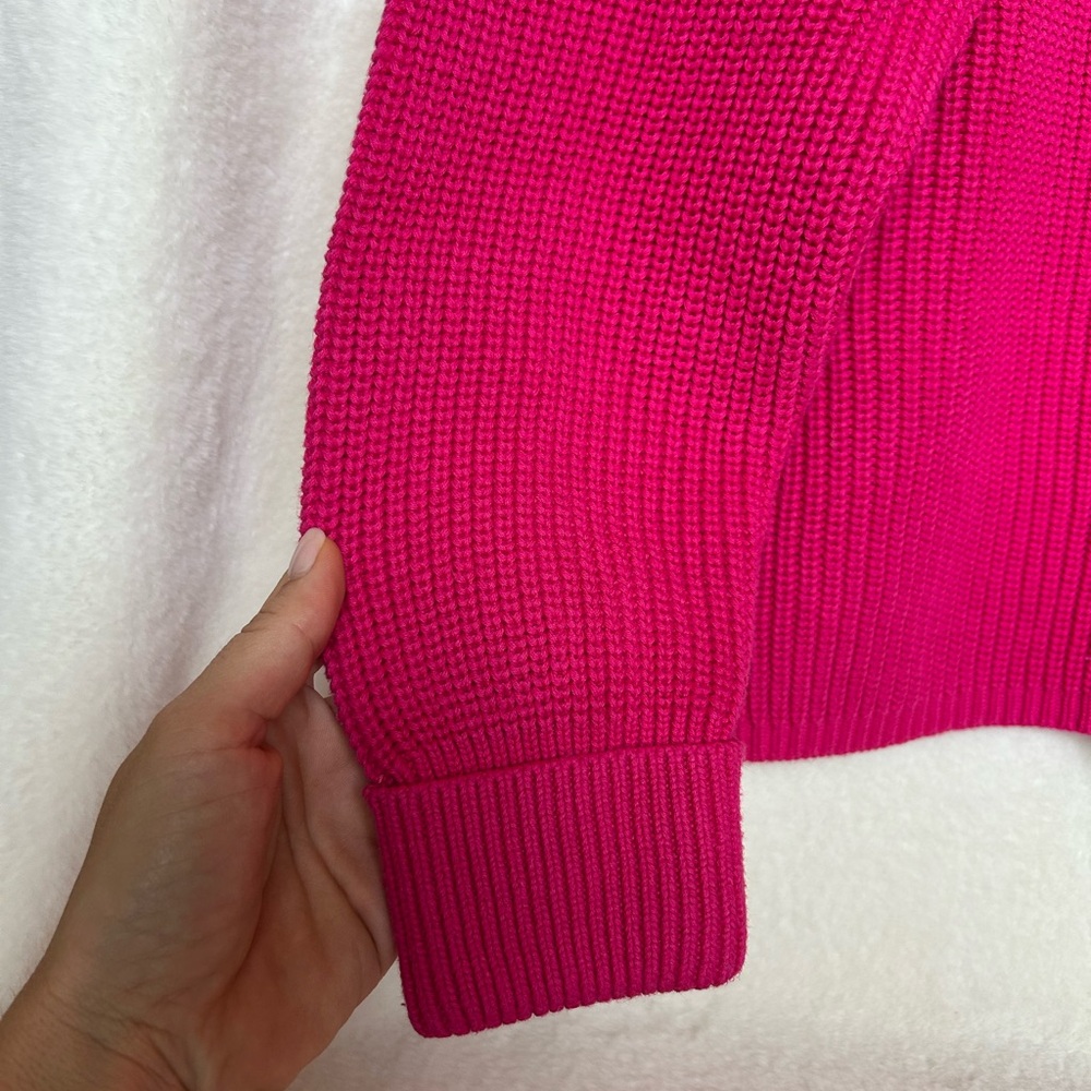 French Connection Millie Mozart Boatneck Chunky Knit Pink Sweater Size Small - Picture 7 of 8